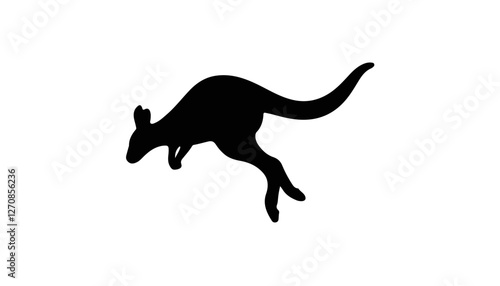 Silhouette of jumping kangaroo