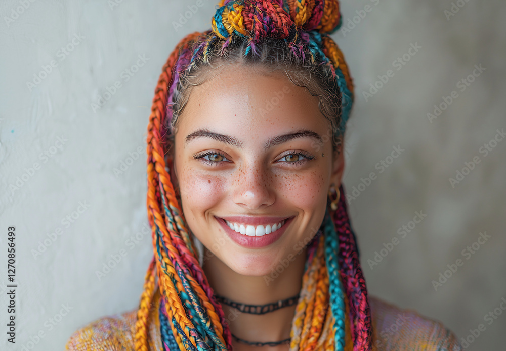 Young woman with colored hair Young woman with colored hair
