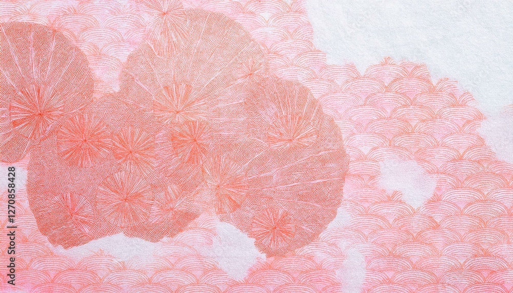 Fototapeta premium 優美な和風イメージの背景素材（春、ピンクと白）