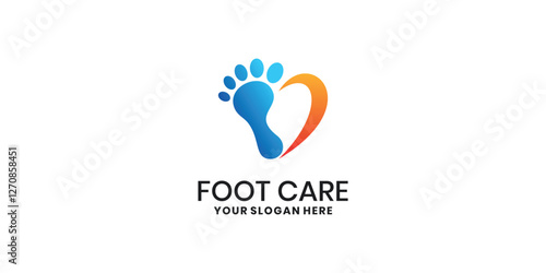 Foot logo, foot care logo design concept