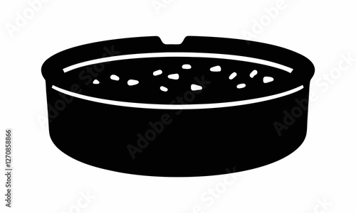 Ashtray silhouette illustration isolated on a white background