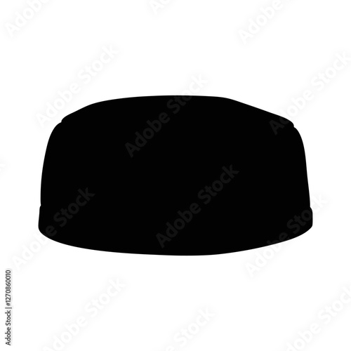 Kufi black silhouette isolated on a transparent background