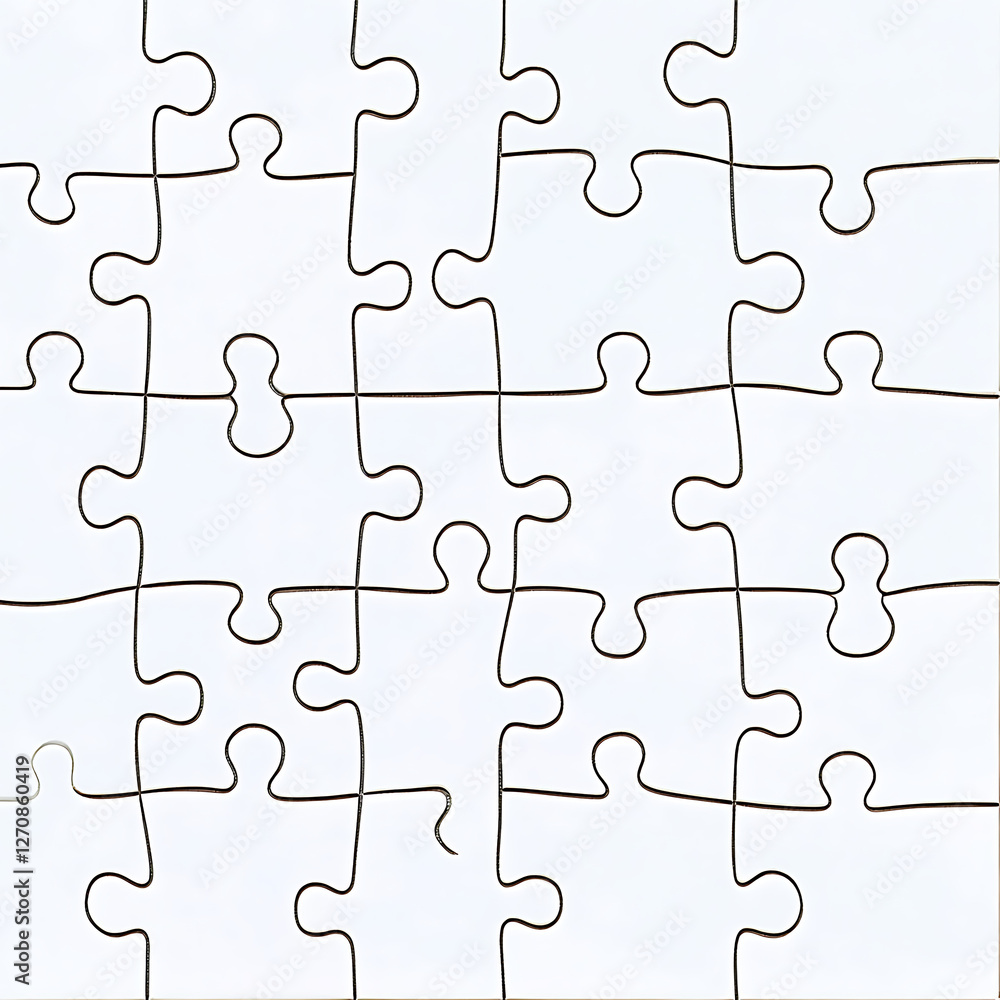 White Puzzle Grid Interlocking Pieces Abstract Design Completing Missing Shape Game Challenge Solution White Puzzle Grid Interlocking Pieces Abstract Design Completing Missing Shape Game Challenge Solution