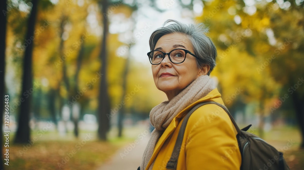 Myopia prevention with an elderly person wearing glasses walking in a park. Walking cane, trees, fresh air Myopia prevention with an elderly person wearing glasses walking in a park. Walking cane, trees, fresh air