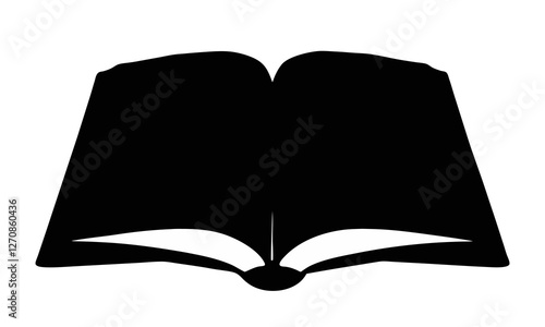 Open Quran black and white silhouette