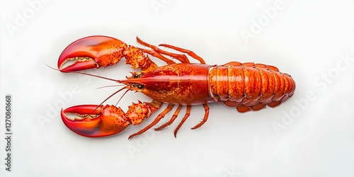Cooked Lobster: Classic Seafood Photography on White Background