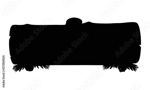 Yule log black silhouette isolated on a transparent background