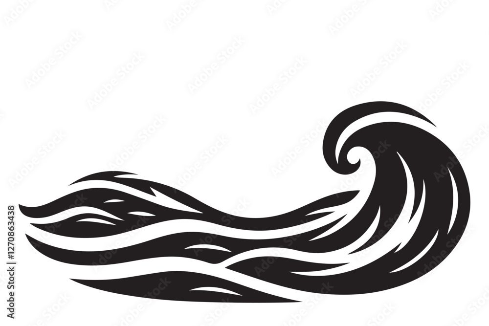 Obraz premium Dynamic Ocean Wave Vector Illustration Graphic Design Element