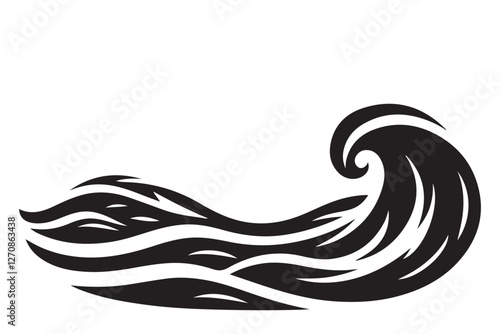 Dynamic Ocean Wave Vector Illustration Graphic Design Element