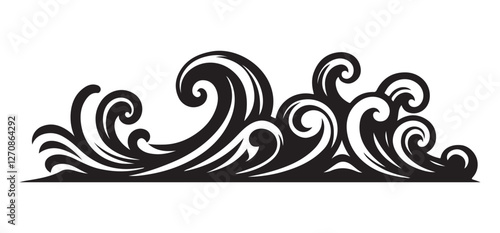 Elegant Wave Silhouette Vector Illustration for Water Related Designs