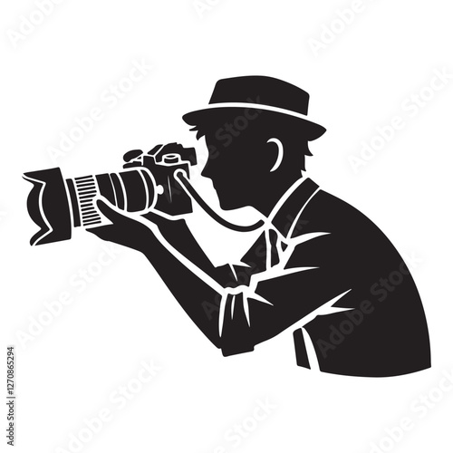 Wallpaper Mural Professional Photographer Silhouette Illustration for Media and Creative Projects Torontodigital.ca