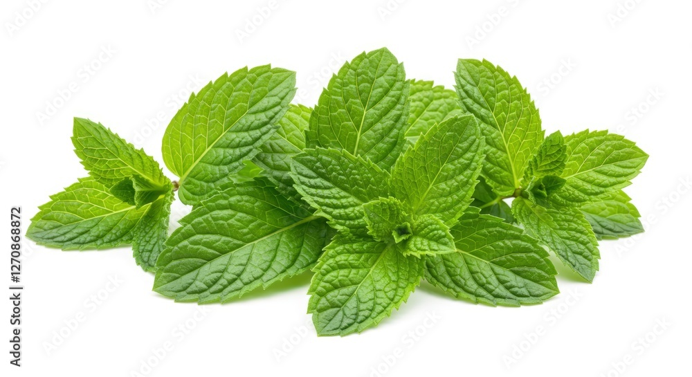 Mint leaf. Fresh mint on white background. Mint leaves isolated. Full depth of field. white bg Mint leaf. Fresh mint on white background. Mint leaves isolated. Full depth of field. white bg