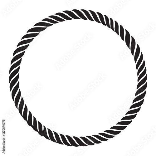 Rope circle vector illustration nautical theme and decorative element