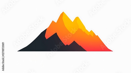 Mountain range silhouette with sunrise colors for travel, adventure, and nature themes