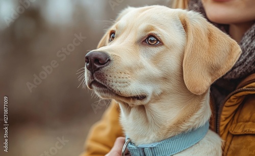 Friendship between humans and dogs. Pets and animals concept photo