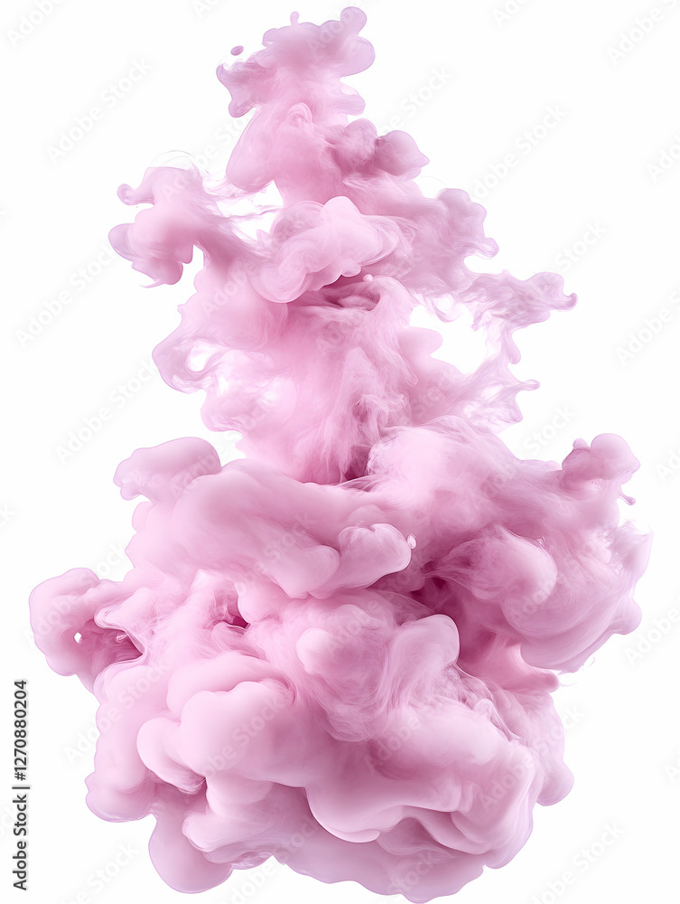 Fototapeta premium Pink ink cloud flowing in water, abstract art for backgrounds or design elements