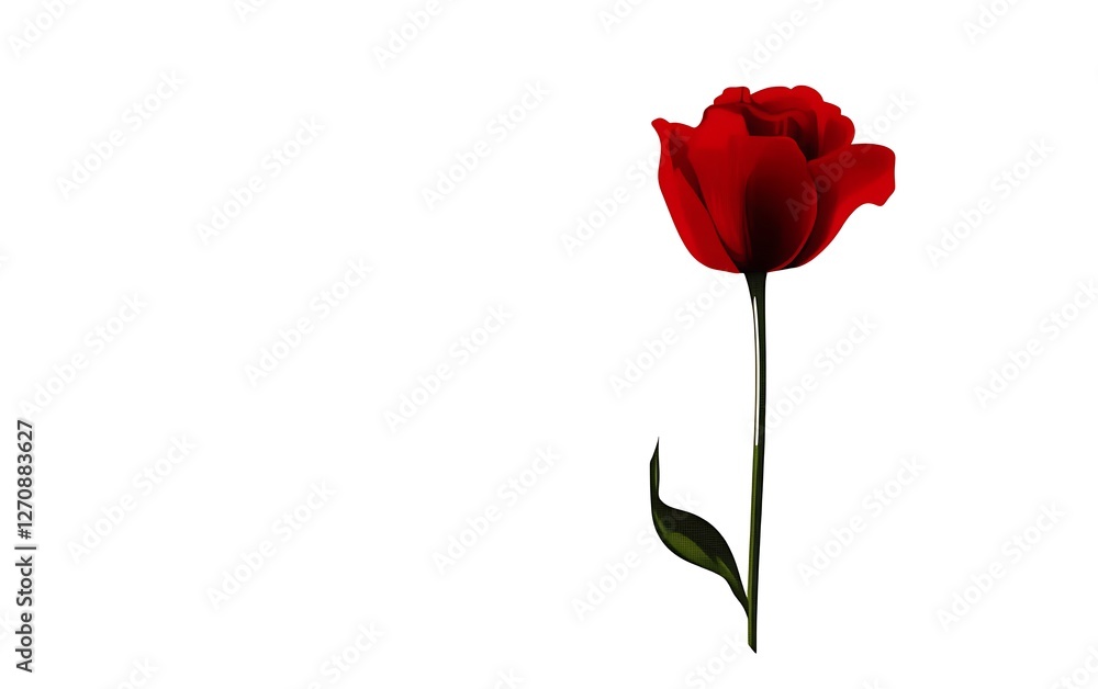 Isolated Red Tulip on White Background for Design Use Isolated Red Tulip on White Background for Design Use