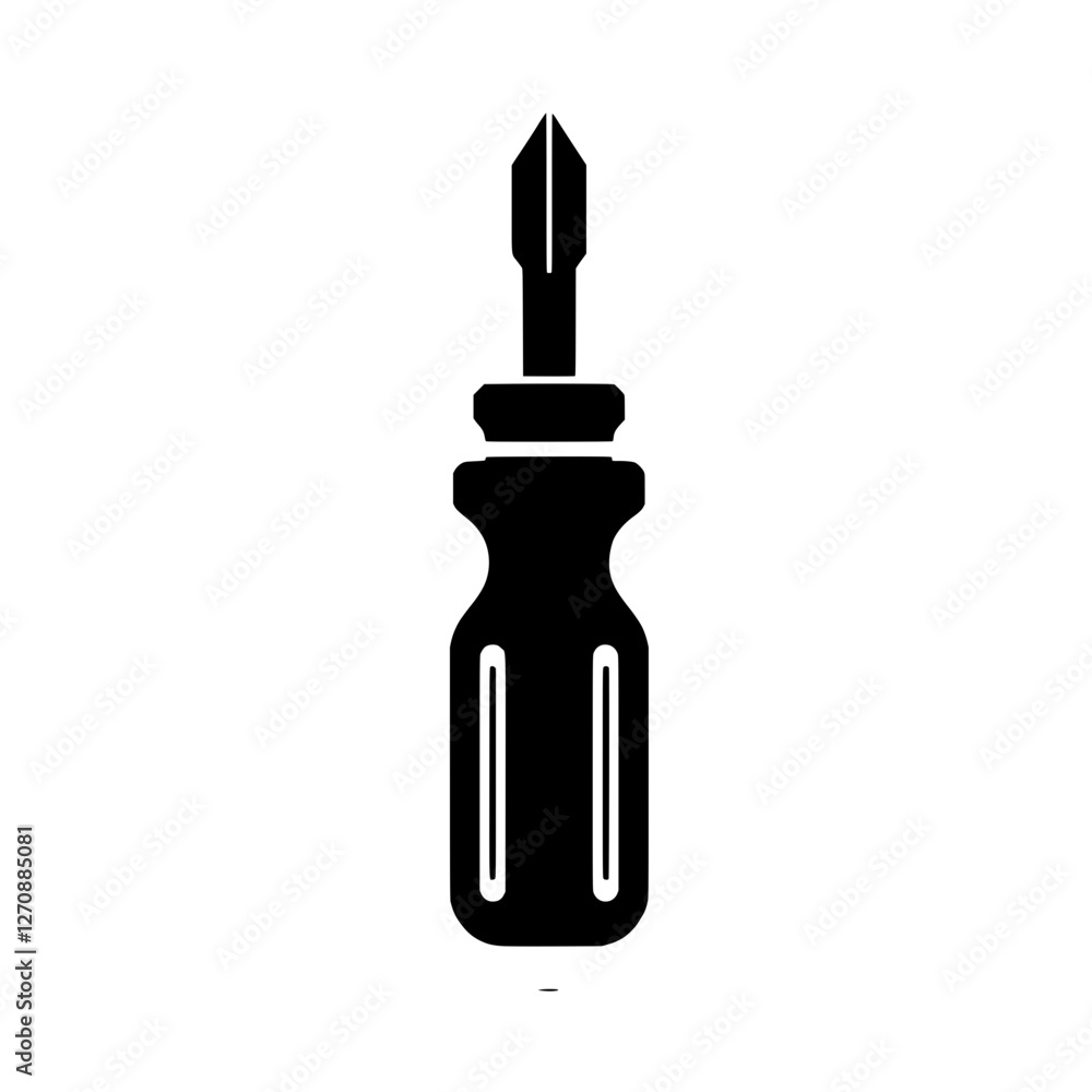 Precision in Hand: A close-up shot of a sleek screwdriver against a pristine backdrop, showcasing the tool's form. The design speaks of utility and craftsmanship. Precision in Hand: A close-up shot of a sleek screwdriver against a pristine backdrop, showcasing the tool's form. The design speaks of utility and craftsmanship.