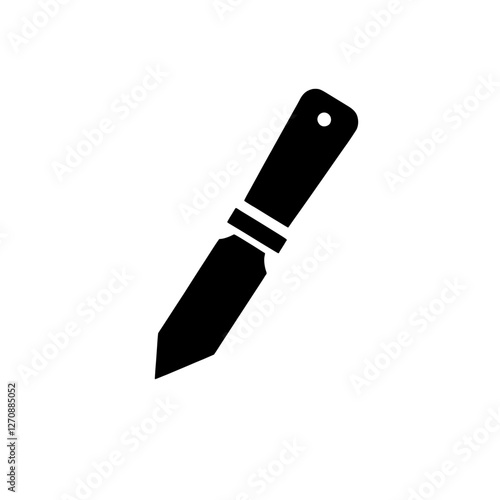 Sleek Silhouette of a Blade: A sharply defined, minimalist illustration of a knife, conveying strength and precision, perfect for design projects, adding a touch of raw elegance
