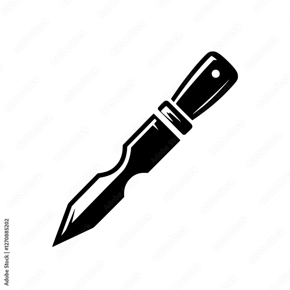 Fototapeta premium Surgical Precision: A meticulously crafted scalpel, rendered in stark monochrome, poised as a symbol of surgical precision and medical practice. 