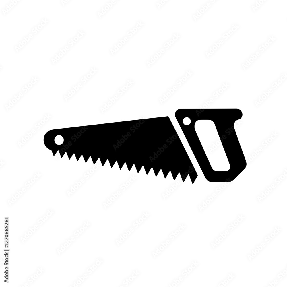 Sharp Precision: A silhouette of a handsaw, a timeless symbol of craftsmanship and construction, ready to meet any challenge Sharp Precision: A silhouette of a handsaw, a timeless symbol of craftsmanship and construction, ready to meet any challenge