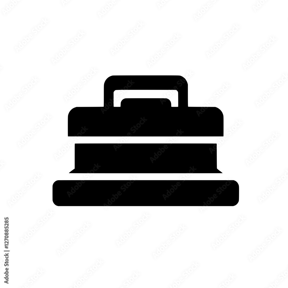 Toolbox Icon: A sleek, minimalist toolbox icon, embodying the essence of utility and functionality, against a clean, bright backdrop. Toolbox Icon: A sleek, minimalist toolbox icon, embodying the essence of utility and functionality, against a clean, bright backdrop.