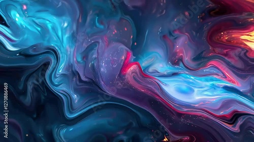 Wallpaper Mural Colorful fluid abstract background with vibrant neon hues Torontodigital.ca