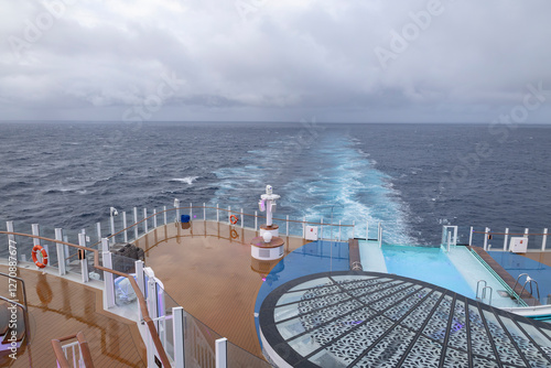 La coruna, Spain, September 04 2024 The pool deck of a cruise ship photo