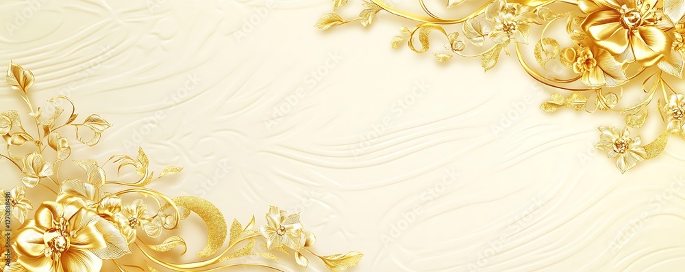 Luxurious Marriage Invitation Card with Intricate Gold Designs Luxurious Marriage Invitation Card with Intricate Gold Designs