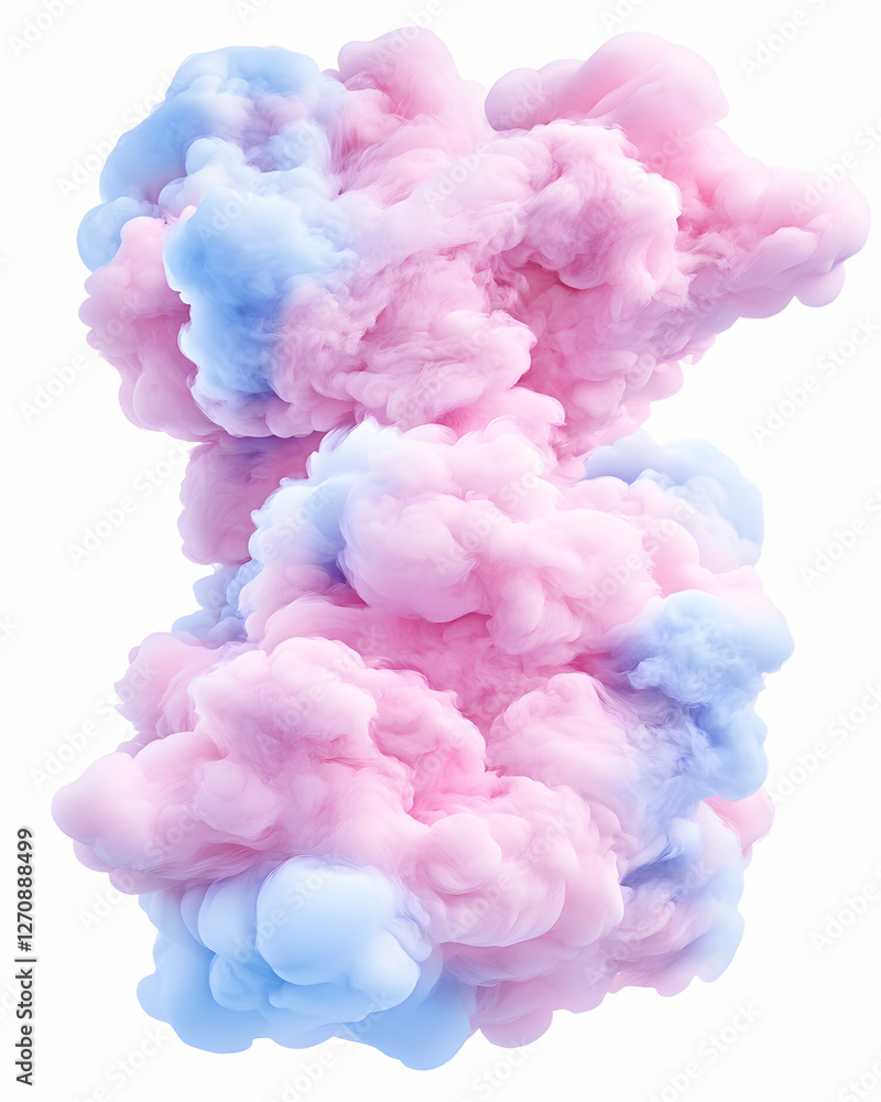 Smoke of pink and blue pigment mixing in a clear space for abstract background Smoke of pink and blue pigment mixing in a clear space for abstract background