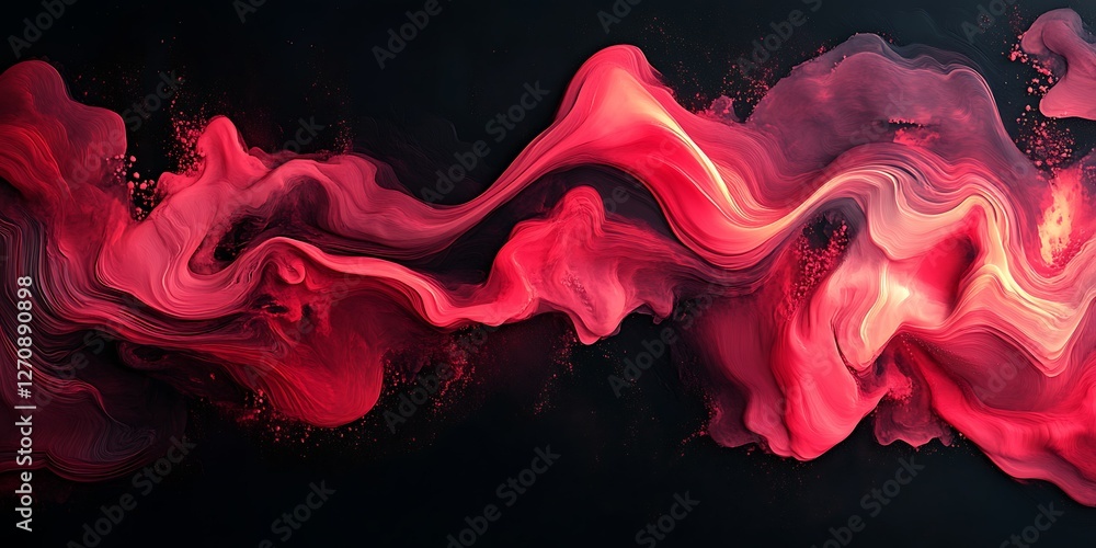 Fototapeta premium Abstract Red Liquid Flowing (1)
