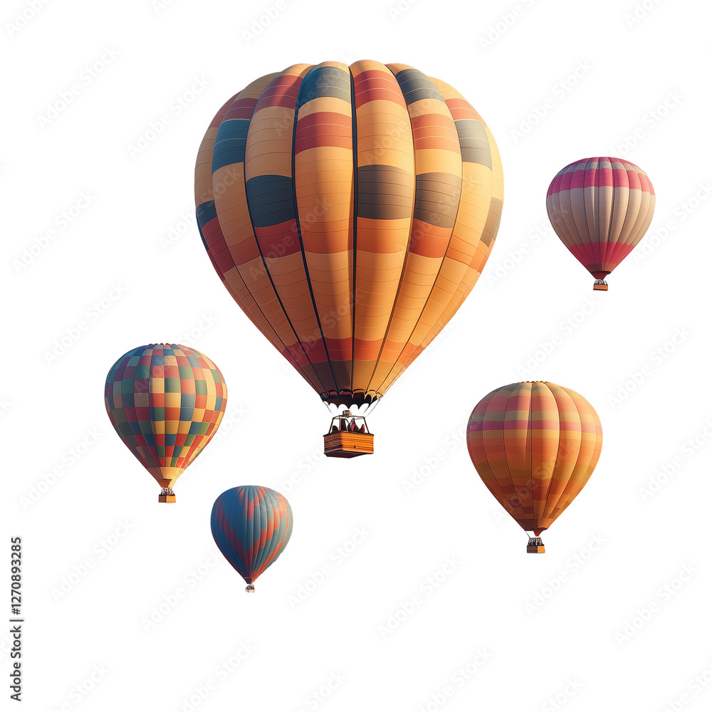 Obraz premium Vibrant Hot Air Balloons Festival Adventure sky art view isolated on transparent background