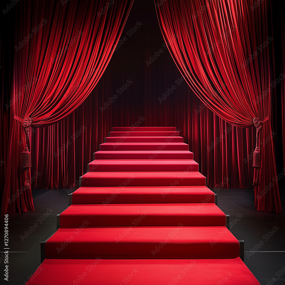 Fototapeta premium The Ultimate Red Carpet Experience: Style and Elegance