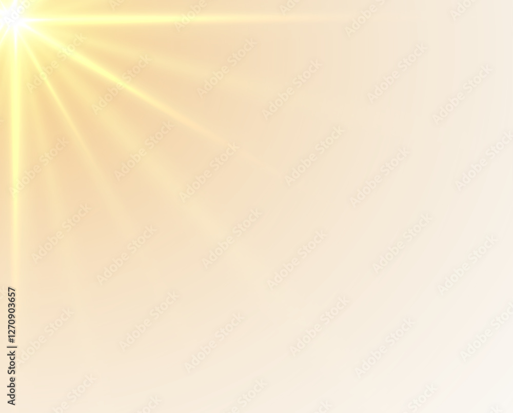 Obraz premium Warm Sunburst – Gentle Sunbeams Spreading Across the Sky, Illuminating the Space with a Soft Golden Hue, Representing Positivity, New Beginnings, and Inner Harmony