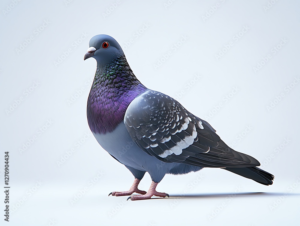 Pigeon portrait studio digital art minimalist style side view wildlife concept Pigeon portrait studio digital art minimalist style side view wildlife concept