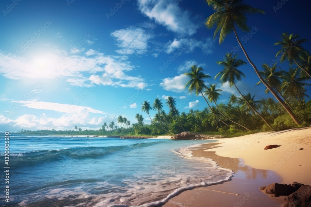 Naklejka premium Tropical beach landscape outdoors tropical.
