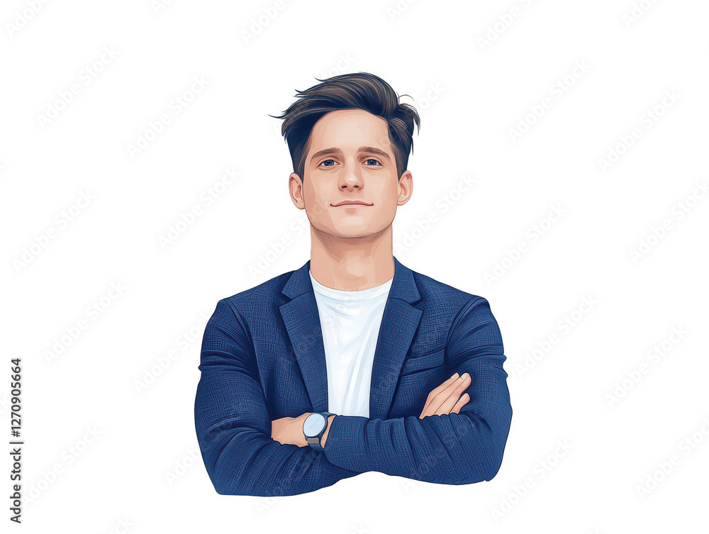 Confident man with crossed arms, a portrait of professionalism, success and leadership Confident man with crossed arms, a portrait of professionalism, success and leadership