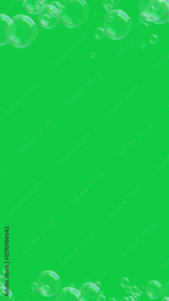 soap bubbles frame isolated on green screen animation, water bubbles random motion,vertical cosmetics and beauty social media design element soap bubbles frame isolated on green screen animation, water bubbles random motion,vertical cosmetics and beauty social media design element