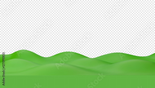 Wallpaper Mural 3d green hills and grass. Minimal summer landscape design element. Vector realistic illustration Torontodigital.ca