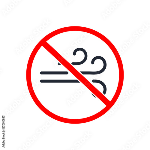 Wind strength caution sign