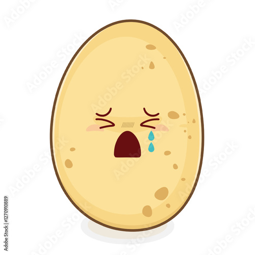 potato crying face cartoon cute