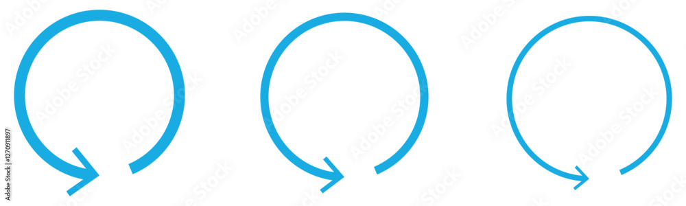 Refresh icon set. Reload icon vector. circular arrow , refresh, reload. Set of circle arrows rotating on white background. Blue refresh arrow icon vector Refresh icon set. Reload icon vector. circular arrow , refresh, reload. Set of circle arrows rotating on white background. Blue refresh arrow icon vector