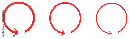 Red undo Icon. Back or Return Illustration As A Simple Vector Sign & Trendy Symbol.  Following each other in a circle. Refresh icon vector illustration. Reload sign and symbol.Refresh icon set