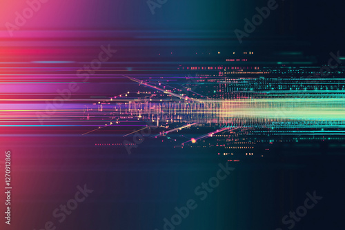 Digital background perfect for tech processes, neural networks, artificial intelligence, data transfer and security, background for digital storage, multimedia presentations