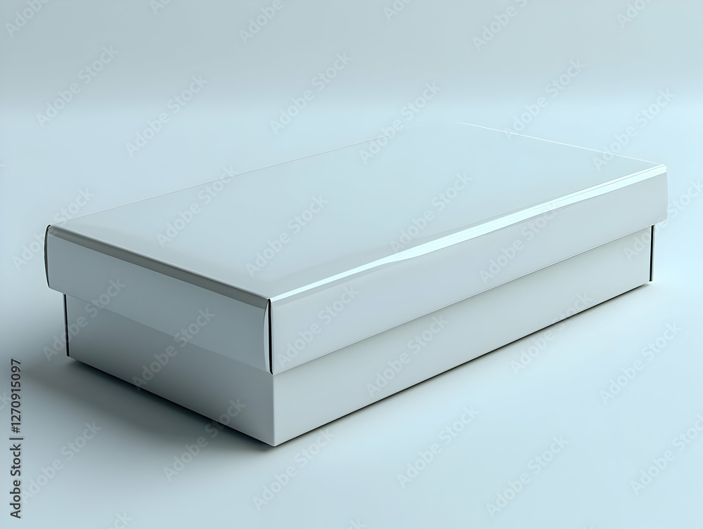 3D Render of a Light Gray Cardboard Box on a Light Blue Background 3D Render of a Light Gray Cardboard Box on a Light Blue Background