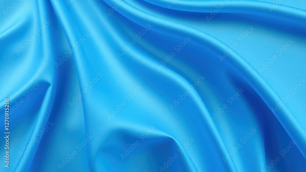 Obraz premium a captivating close-up of flowing blue silk, with elegant folds and subtle shadows, creating a sense of luxury and smoothness