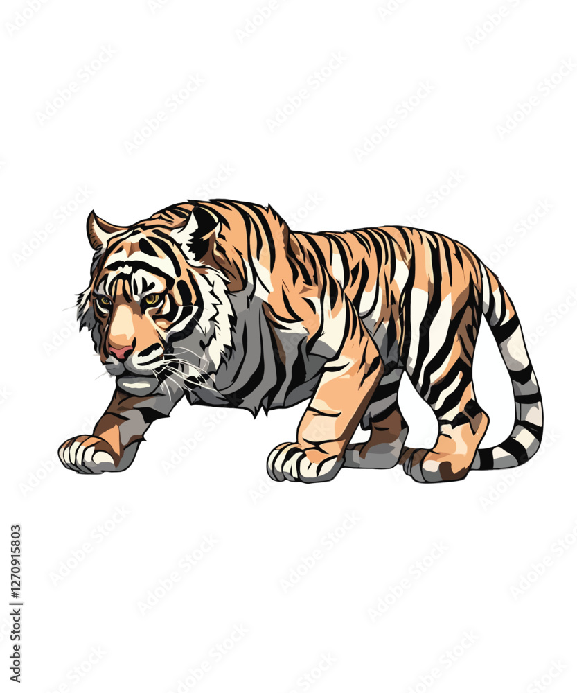 Obraz premium Tiger isolated on white background