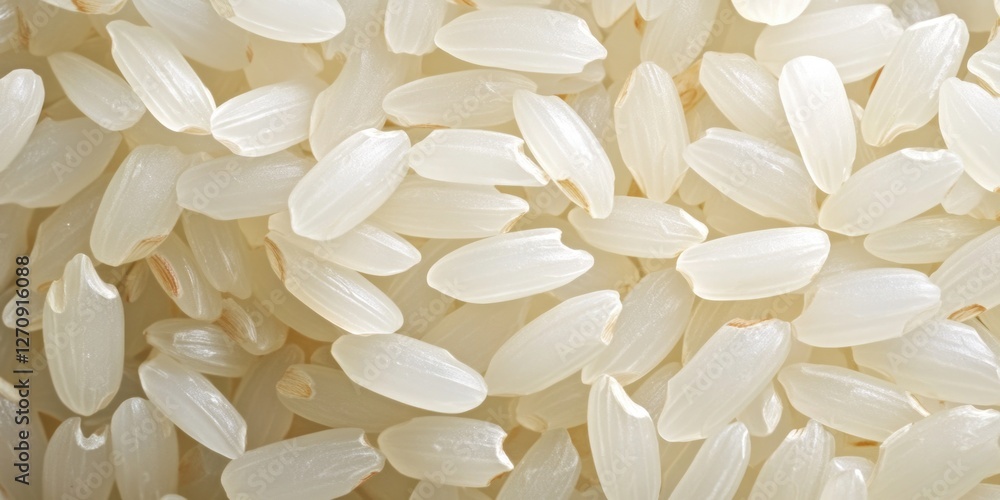White rice grains in a close-up shot. Used as a staple food worldwide. White rice grains in a close-up shot. Used as a staple food worldwide.