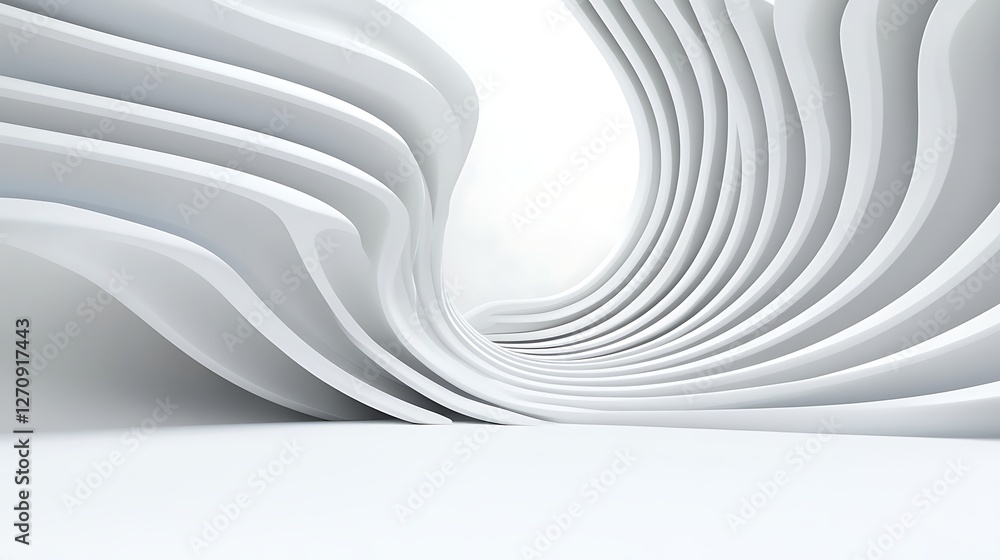 Obraz premium Abstract white architectural design. Modern, minimalist, and futuristic.