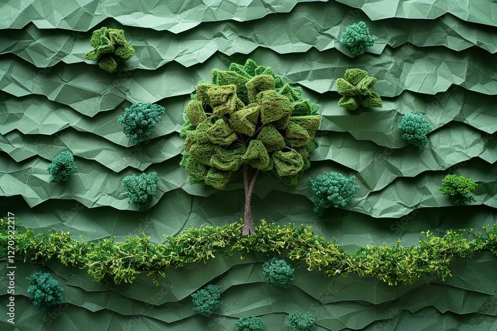 Fototapeta premium Intricate Tree Design In Layers